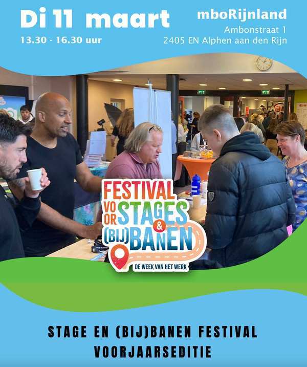 Stage en (bij)banen festival voorjaarseditie  - De week van het werk Alphen aan den Rijn